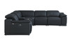 6-Piece 1 Console 3-Power Reclining Italian Leather Sectional / 9762-BLACK-3PWR-6PC