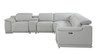 6-Piece 1 Console 3-Power Reclining Italian Leather Sectional / 9762-LT_GRAY-3PWR-6PC