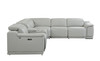 6-Piece 1 Console 3-Power Reclining Italian Leather Sectional / 9762-LT_GRAY-3PWR-6PC