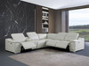 6-Piece 1 Console 3-Power Reclining Italian Leather Sectional / 9762-LT_GRAY-3PWR-6PC