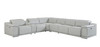 7-Piece 1 Console 3-Power Reclining Italian Leather Sectional / 9762-LT_GRAY-3PWR-7PC
