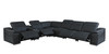 7-Piece 1 Console 4-Power Reclining Italian Leather Sectional / 9762-BLACK-4PWR-7PC