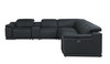 7-Piece 1 Console 4-Power Reclining Italian Leather Sectional / 9762-BLACK-4PWR-7PC