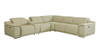 8-Piece 1 Console 3-Power Reclining Italian Leather Sectional / 9762-BEIGE-3PWR-8PC