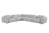 8-Piece 1 Console 4-Power Reclining Italian Leather Sectional / 9762-LT_GRAY-4PWR-8PC
