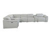 8-Piece 1 Console 4-Power Reclining Italian Leather Sectional / 9762-LT_GRAY-4PWR-8PC