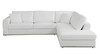 Transitional Italian Top Grain Right Arm Facing Leather Sectional / 998-WHITE-RAF-SECT