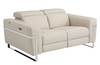 Italian Leather Loveseat with Power Recliner / 990-BEIGE-L