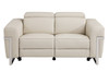 Italian Leather Loveseat with Power Recliner / 990-BEIGE-L