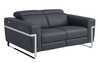 Italian Leather Sofa Set with Power Recliner / 990-DK-GRAY