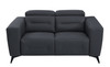 Italian Leather Loveseat with Power Recliner / 989-DK-GRAY-L