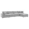 Commix Down Filled Overstuffed Boucle Fabric 5-Piece Sectional Sofa / EEI-6365