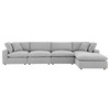 Commix Down Filled Overstuffed Boucle Fabric 5-Piece Sectional Sofa / EEI-6365