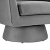 Astral Performance Velvet Fabric and Wood Swivel Chair / EEI-6360