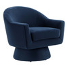 Astral Performance Velvet Fabric and Wood Swivel Chair / EEI-6360