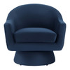 Astral Performance Velvet Fabric and Wood Swivel Chair / EEI-6360