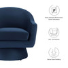 Astral Performance Velvet Fabric and Wood Swivel Chair / EEI-6360