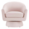 Astral Performance Velvet Fabric and Wood Swivel Chair / EEI-6360