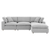 Commix Down Filled Overstuffed Boucle Fabric 4-Piece Sectional Sofa / EEI-6363