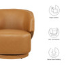 Celestia Vegan Leather Fabric and Wood Swivel Chair / EEI-6358