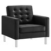 Loft Tufted Vegan Leather Armchair and Ottoman Set / EEI-6409