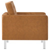 Loft Tufted Vegan Leather Armchair and Ottoman Set / EEI-6409