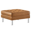 Loft Tufted Vegan Leather Armchair and Ottoman Set / EEI-6409