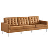 Loft Tufted Vegan Leather Sofa and Ottoman Set / EEI-6410