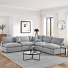 Commix Down Filled Overstuffed Boucle Fabric 5-Piece Sectional Sofa / EEI-6367