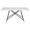 Gabrielle 5-piece Marble Top Rectangular Dining Table Set White and Grey / CS-190361-S5