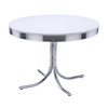 Retro 5-piece Round Dining Table Set White and Red / CS-2388-S5R