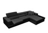 Divani Casa Pella Mini - Modern Black Leather Right Facing Sectional Sofa / VGCA5106A-BLK-RAF