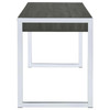 Wallice 2-drawer Writing Desk Weathered Grey and Chrome / CS-801221II