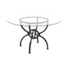 Aviano 48" Round Glass Top Dining Table Clear and Gunmetal / CS-108291BG