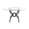 Aviano 48" Round Glass Top Dining Table Clear and Gunmetal / CS-108291BG