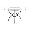 Aviano 48" Round Glass Top Dining Table Clear and Gunmetal / CS-108291BG