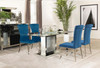 Marilyn 5-piece Rectangular Dining Set Mirror and Teal / CS-115571N-S5T