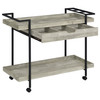 Ventura 1-drawer Engineered Wood Bar Cart Grey Driftwood / CS-181005