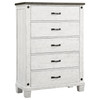 Lilith 5-drawer Chest Distressed Grey and White / CS-224475