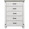 Lilith 5-drawer Chest Distressed Grey and White / CS-224475