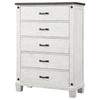 Lilith 5-drawer Chest Distressed Grey and White / CS-224475