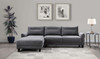 Caspian Upholstered Curved Arms Sectional Sofa Grey / CS-509540