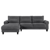 Caspian Upholstered Curved Arms Sectional Sofa Grey / CS-509540