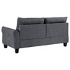 Caspian Upholstered Curved Arms Sectional Sofa Grey / CS-509540