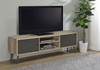 Allie 2-door Engineered Wood TV Stand With Storage Shelf Antique Pine and Grey / CS-701076
