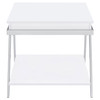 Marcia Rectangular Side End Table White High Gloss / CS-708157