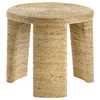 Artina Woven Rattan Round Side End Table Natural Brown / CS-708507