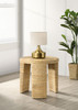 Artina Woven Rattan Round Side End Table Natural Brown / CS-708507