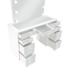 Regina 3-piece Makeup Vanity Table Set Hollywood Lighting White and Mirror / CS-930245