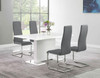 Anges 5-piece Dining Set White High Gloss and Grey / CS-102310-S5G